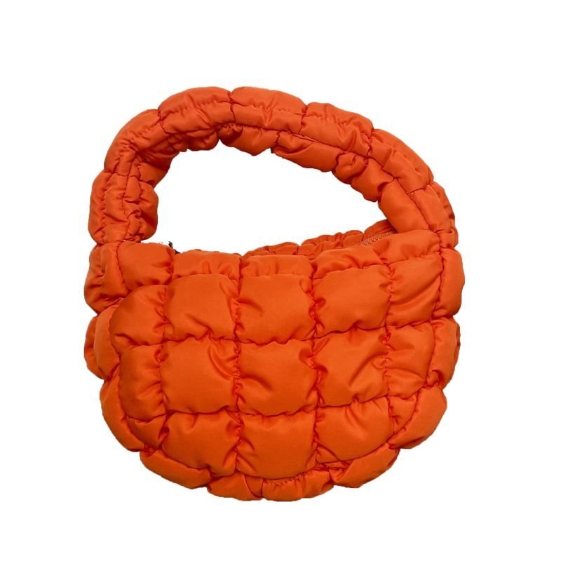 画像9: Quilted diaphragm down mini underarm bag tote shoulder bag キルティング絞りダウンミニ アンダーアームバッグ トートショルダーバッグ (9)