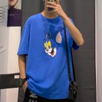 画像2: Tom and Jerry T-shirts ペアやファミリーで トム＆ジェリー オーバーサイズ Tシャツ ユニセックス 男女兼用 幅広いサイズ (2)