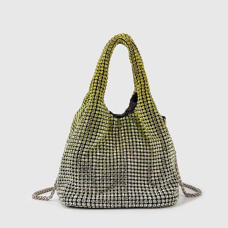 画像3: gradient rhinestone bag portable bucket bag tote shoulder bag グラデーションカラー ラインストーンバッグバケットバッグ トートショルダーバッグ (3)