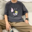画像3: Tom and Jerry T-shirts ペアやファミリーで トム＆ジェリー オーバーサイズ Tシャツ ユニセックス 男女兼用 幅広いサイズ (3)