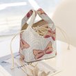 画像5: Women's Bow Ribbon Rhinestone Tote Bag リボン りぼん ラインストーントートバッグ 巾着 ハンドバッグ (5)