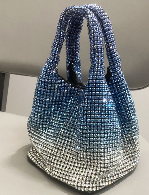 画像8: gradient rhinestone bag portable bucket bag tote shoulder bag グラデーションカラー ラインストーンバッグバケットバッグ トートショルダーバッグ (8)
