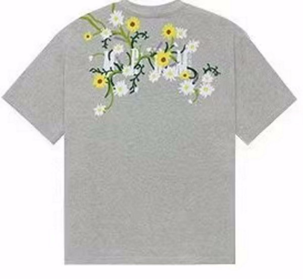 画像1: MEDM small chrysanthemum embroidery short-sleeved T-shirt　MEDM小菊フラワー刺繍 オーバーサイズ Tシャツ ユニセックス 男女兼用  (1)