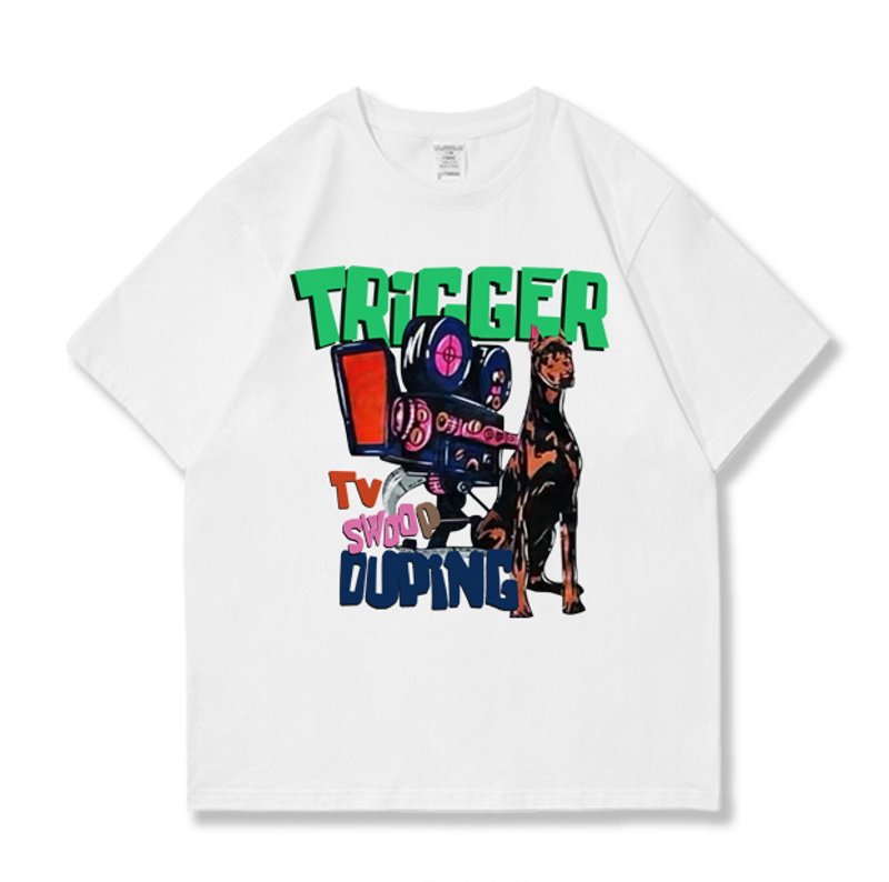 画像6: MSHI CLUB Doberman short-sleeved T-shirt　MSHI CLUBドベルマンプリント Tシャツ ユニセックス 男女兼用  (6)