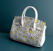 画像2: Women's Flower Print Kelly Bag Tote Shoulder Bag　フラワープリントケリー トートショルダーハンドバッグ (2)