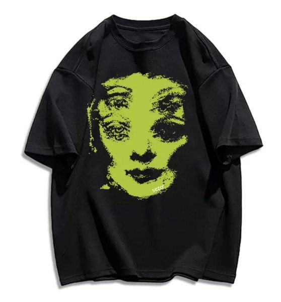 画像1: MSHI CLUB Female Face Print short-sleeved T-shirt　MSHI CLUBフェイスプリント Tシャツ ユニセックス 男女兼用  (1)
