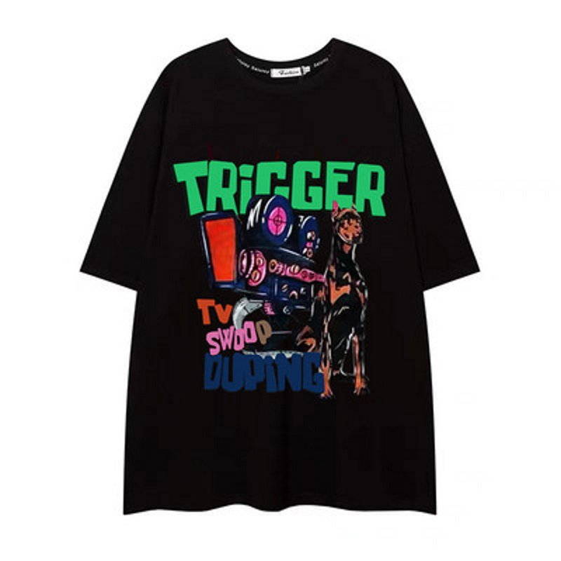 画像4: MSHI CLUB Doberman short-sleeved T-shirt　MSHI CLUBドベルマンプリント Tシャツ ユニセックス 男女兼用  (4)
