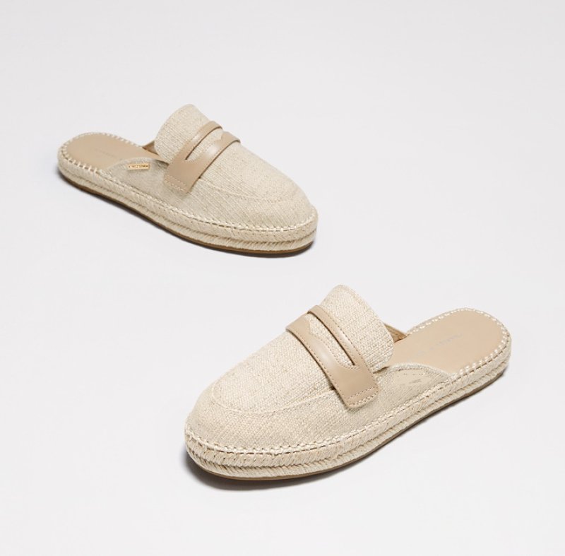 画像4: woven bottom Baotou semi-slippers flat British style slip-on slippers　ブリティッシュハーフスリッポンサンダル スリッパ (4)