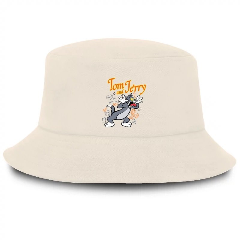 画像1: Tom and Jerry Bucket hat cap ユニセックス男女兼用 トム＆ジェリートムとジェリー  バケットハット キャップ 帽子 野球帽 ベースボールキャップ 帽子 (1)
