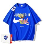 画像1: JUST IT Broken swoosh x SpongeBob x Patrick Star Print Tshirts ユニセックス男女兼用 ブロークンスウォッシュ×スポンジボブ×パトリックスタープリント 半袖 Tシャツ (1)