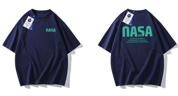 画像1: NASA logo print Print Tshirts 　ユニセックス男女兼用 NASAナサロゴプリント 半袖 Tシャツ (1)