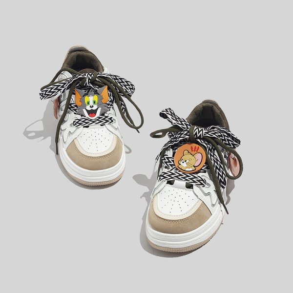 画像1: Tom & Jerry Sneakers トムとジェリー トム＆ジェリー デコレーション レースアップ スニーカー (1)