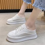 画像6: Platform half slippers Sneakers  lace-up  sneakers  プラットフォーム厚底ハーフレースアップスニーカー サンダル (6)