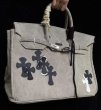 画像3: BK tote shoulder 2WAY bag with denim 2 color cross emblem　デニム2カラークロスエンブレム付きBKトートショルダー２WAYバッグ (3)