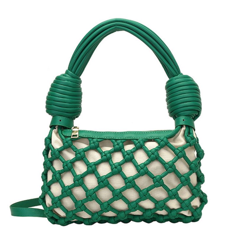 画像13: weaving hollow portable Messenger mesh bagTote Bag  Shoulder  bag レザーメッシュキャットウォーク織りトートショルダーバッグバッグ (13)