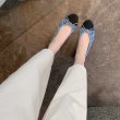 画像7: women's Small Fragrant Tweed Ballet Shallow Mouth Flat Shoes Pumps　ツイードバイカラーフラットパンプスバレーシューズ (7)