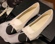画像10: women's Small Fragrant Tweed Ballet Shallow Mouth Flat Shoes Pumps　ツイードバイカラーフラットパンプスバレーシューズ (10)
