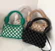 画像11: weaving hollow portable Messenger mesh bagTote Bag  Shoulder  bag　レザーメッシュキャットウォーク織りトートショルダーバッグバッグ (11)