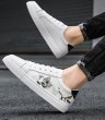 画像4:  Unisex rose and butterfly embroidery shoes sneakers  ユニセックス メンズ男女兼用ローズ＆バタフライ刺繍レザースニーカーシューズ  (4)