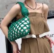 画像7: weaving hollow portable Messenger mesh bagTote Bag  Shoulder  bag　レザーメッシュキャットウォーク織りトートショルダーバッグバッグ (7)