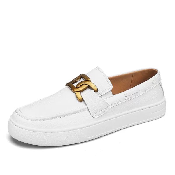 画像1: Men's leather British style loafers slip-on  メンズソフトレザーブリティッシュ ローファースリッポン シューズ (1)