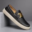 画像2: Men's leather British style loafers slip-on  メンズソフトレザーブリティッシュ ローファースリッポン シューズ (2)