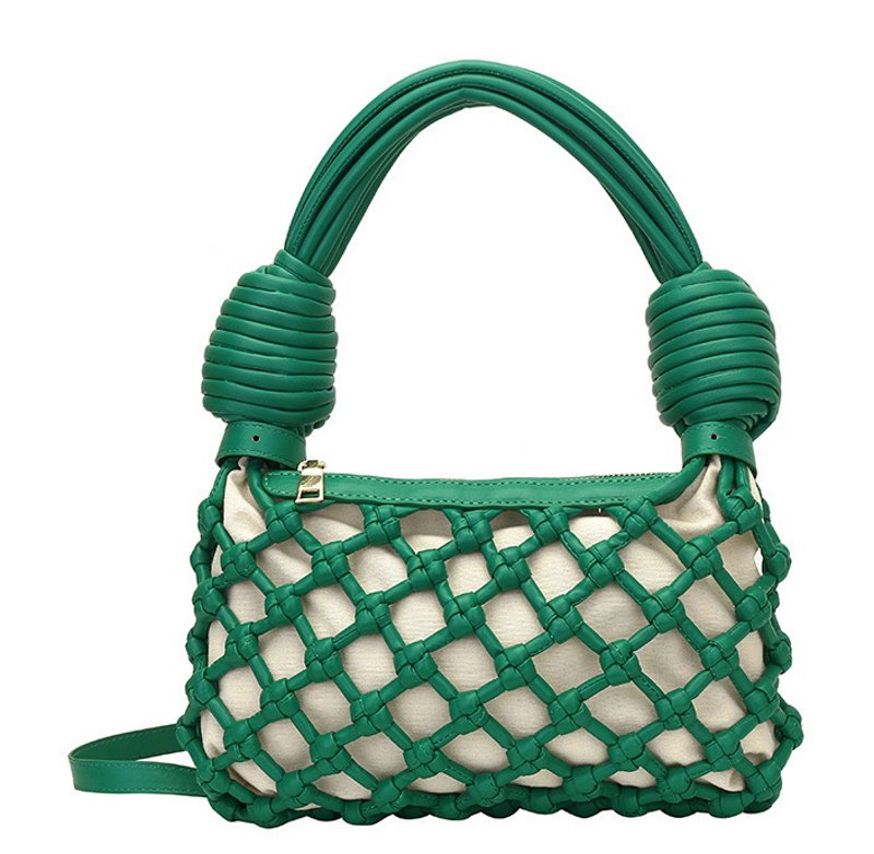 画像4: weaving hollow portable Messenger mesh bagTote Bag  Shoulder  bag レザーメッシュキャットウォーク織りトートショルダーバッグバッグ (4)