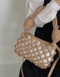 画像6: weaving hollow portable Messenger mesh bagTote Bag  Shoulder  bag　レザーメッシュキャットウォーク織りトートショルダーバッグバッグ (6)