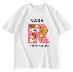 画像1: Garfield x Nasa Print Tshirts 　ユニセックス男女兼用 ガーフィールド×ナサNASA半袖 Tシャツ (1)