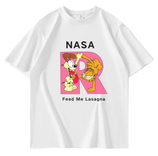 画像1: Garfield x Nasa Print Tshirts 　ユニセックス男女兼用 ガーフィールド×ナサNASA半袖 Tシャツ (1)