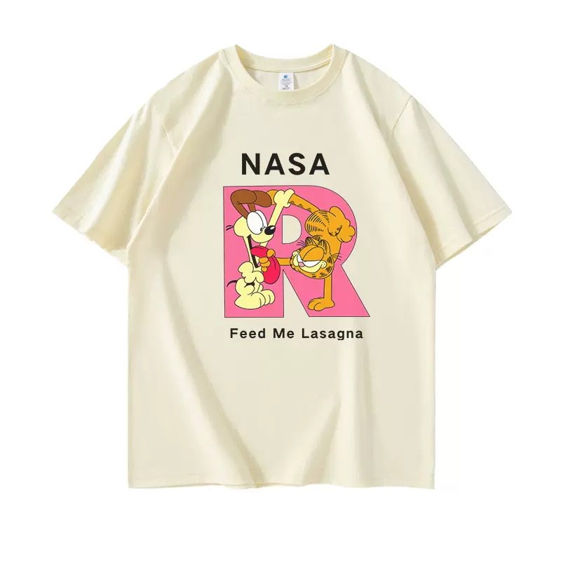 画像7: Garfield x Nasa Print Tshirts  ユニセックス男女兼用 ガーフィールド×ナサNASA半袖 Tシャツ (7)