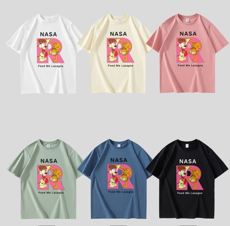 画像10: Garfield x Nasa Print Tshirts  ユニセックス男女兼用 ガーフィールド×ナサNASA半袖 Tシャツ (10)