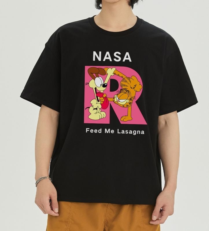 画像8: Garfield x Nasa Print Tshirts  ユニセックス男女兼用 ガーフィールド×ナサNASA半袖 Tシャツ (8)
