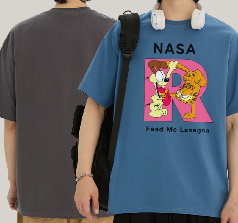 画像9: Garfield x Nasa Print Tshirts  ユニセックス男女兼用 ガーフィールド×ナサNASA半袖 Tシャツ (9)