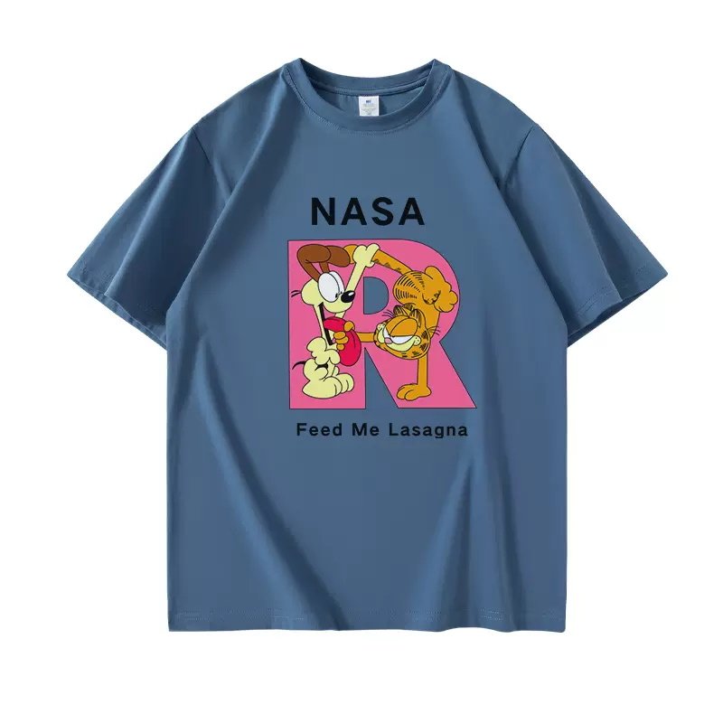 画像4: Garfield x Nasa Print Tshirts  ユニセックス男女兼用 ガーフィールド×ナサNASA半袖 Tシャツ (4)