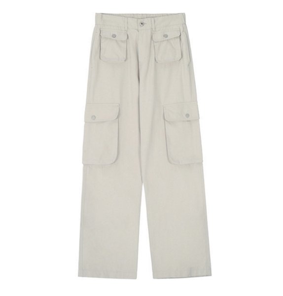 画像1: unisex multi-pocket cargo pants  メンズユニセックス男女兼用マルチポケットカーゴパンツ (1)