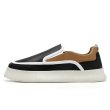 画像1:  Unisex Thick leather slip-on sneakers sneakers  ユニセックス メンズ男女兼用レザー厚底スリッポンスニーカーシューズ  (1)