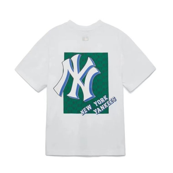 画像1: Unisex Monogram MLB NY Print Tshirts 　ユニセックス男女兼用モノグラム＆ロゴMLB NY半袖 Tシャツ (1)