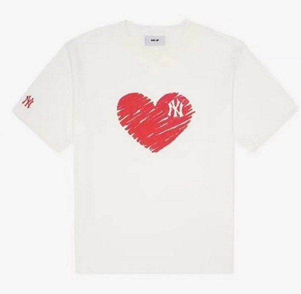 画像1: Unisex MLB x Big Heart Print Tshirts 　ユニセックス男女兼用MLB ビックハートプリント半袖 TシャツNYニューヨークヤンキース (1)