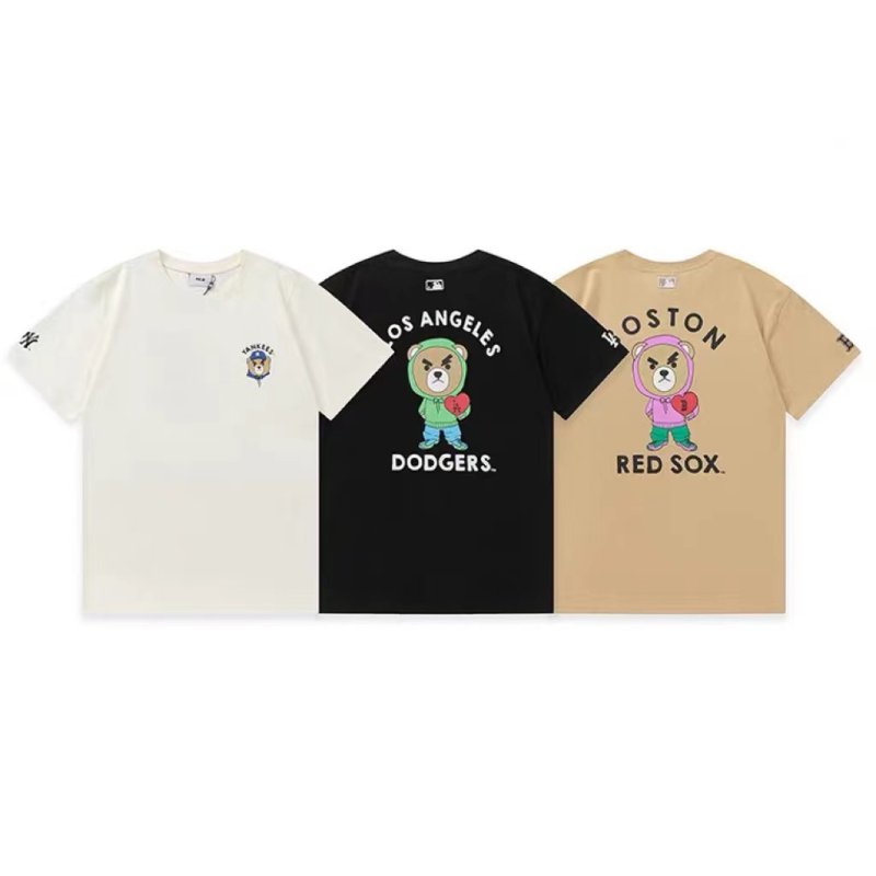 画像5: Unisex Fighting Bear x MLB Print Tshirts 　ユニセックス男女兼用MLB ファイティングベアプリント半袖 TシャツNYニューヨークヤンキース (5)