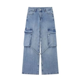 Women's Mickey Mouse back print denim pants jeans ミッキー