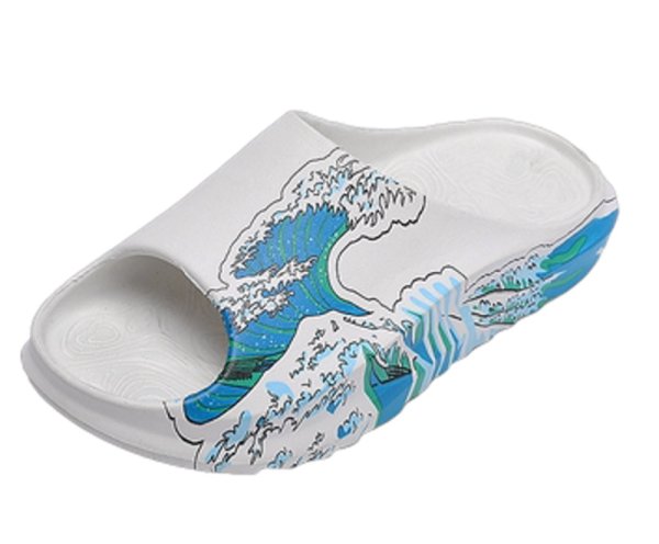 画像1: Ukiyo-e paint sandals and slippers flip flops    男女兼用ユニセックス浮世絵ペイントフリップフロップサンダルシャワーサンダル ビーチサンダル (1)