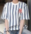 画像6: Unisex MLB stripe Print Tshirts 　ユニセックス男女兼用MLB ×ストライプ半袖 TシャツNYニューヨークヤンキース (6)