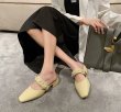 画像4: women's Pearl Strap Low Heel Flat Half Pumps Sandal Shoes　パールストラップローヒールフラットハーフパンプスサンダルシューズ (4)