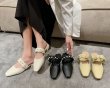 画像6: women's Pearl Strap Low Heel Flat Half Pumps Sandal Shoes　パールストラップローヒールフラットハーフパンプスサンダルシューズ (6)