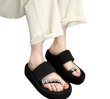 画像4: With asymmetrical rhinestones thick thong sandals slippers 　左右非対称ラインストーン付き 厚底トングサンダルレザーサンダル スリッパ (4)