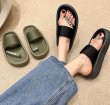 画像6: With asymmetrical rhinestones thick thong sandals slippers 　左右非対称ラインストーン付き 厚底トングサンダルレザーサンダル スリッパ (6)