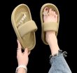 画像5: With asymmetrical rhinestones thick thong sandals slippers 　左右非対称ラインストーン付き 厚底トングサンダルレザーサンダル スリッパ (5)