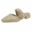 画像1: women's Pearl Strap Low Heel Flat Half Pumps Sandal Shoes　パールストラップローヒールフラットハーフパンプスサンダルシューズ (1)