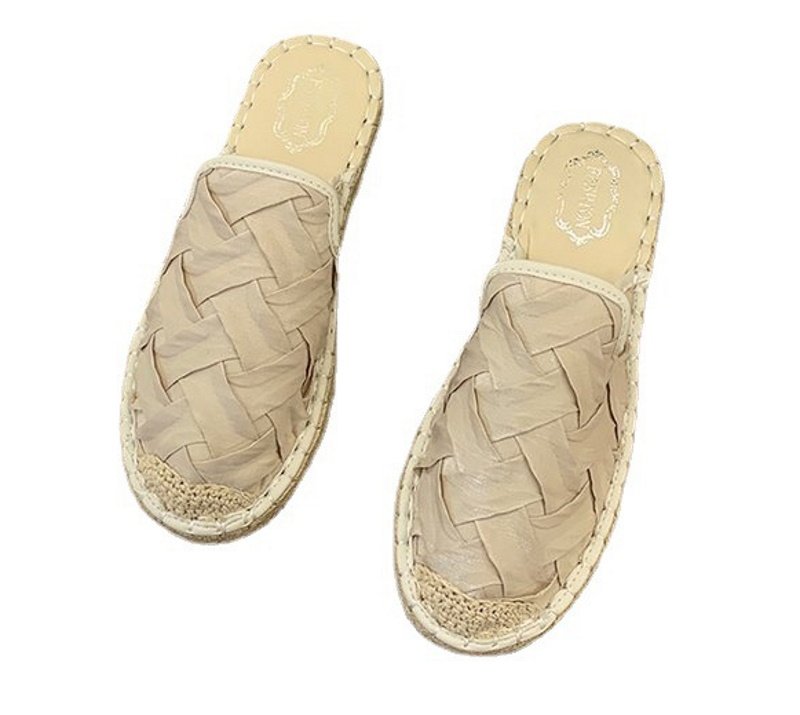画像6: Women braided meshespadrilles sandals slippers  メッシュ編み込みエスパドリーユフラットサンダル  スリッパ (6)